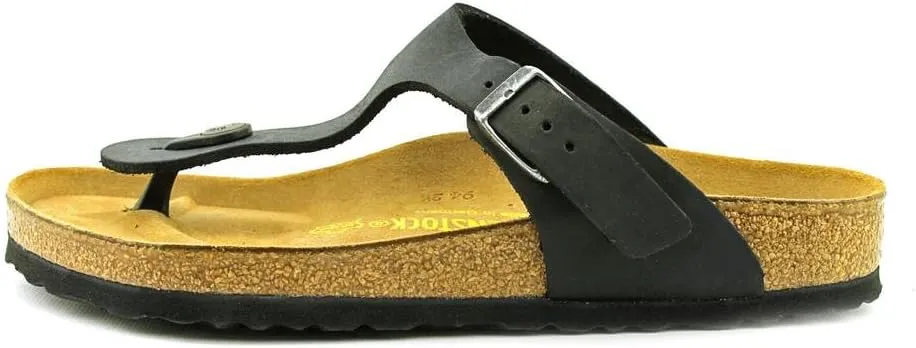 Birkenstock Women's Leather Gizeh Black Oil LTR