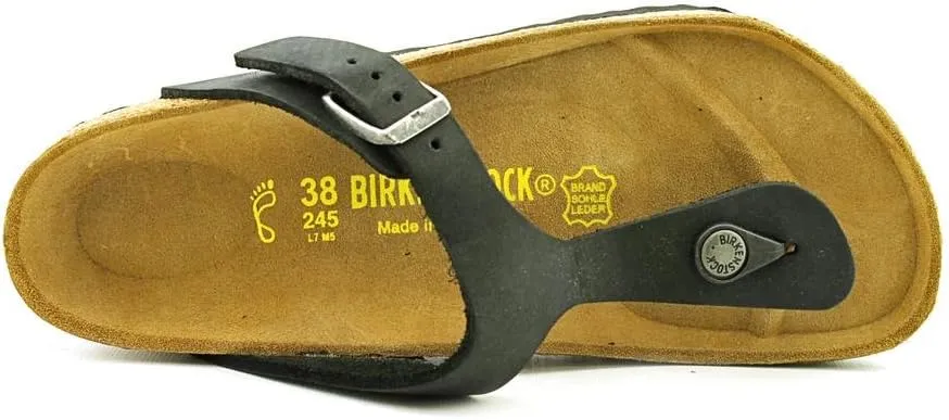 Birkenstock Women's Leather Gizeh Black Oil LTR