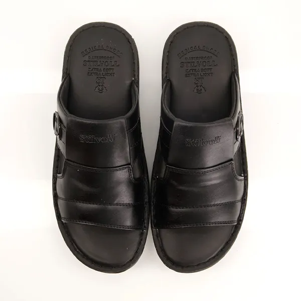 Black medicated slippers for men