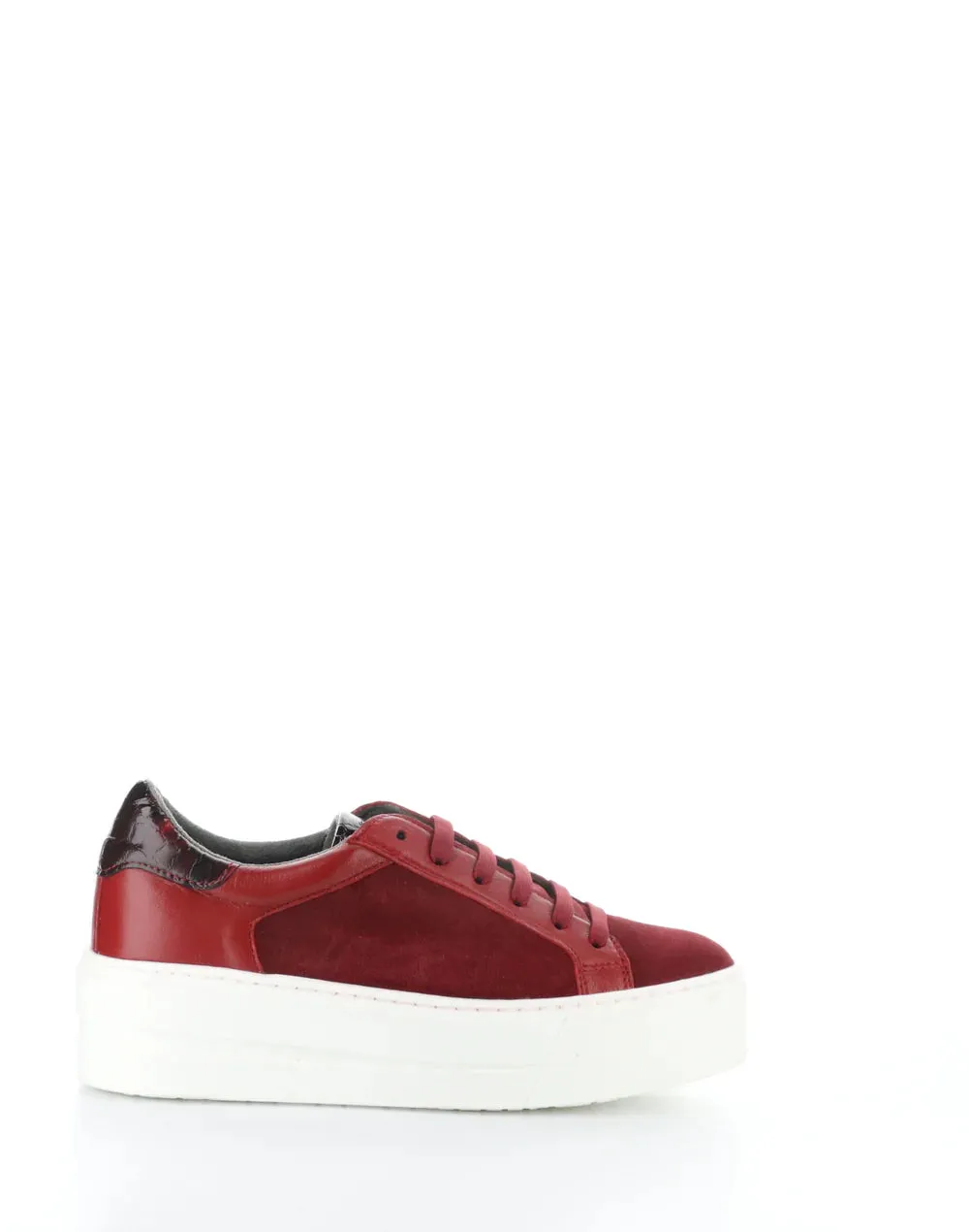 BOS & CO MAUDE SANGRIA SUEDE PLATFORM SNEAKER