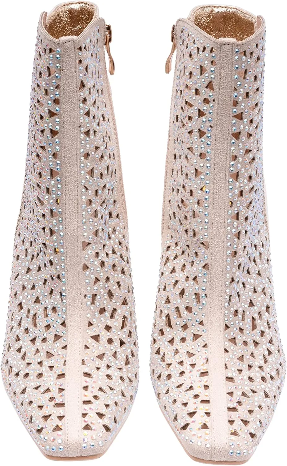 Breeze Metallic Laser-Cut Bootie On A 3.5 Inch Circular Heel