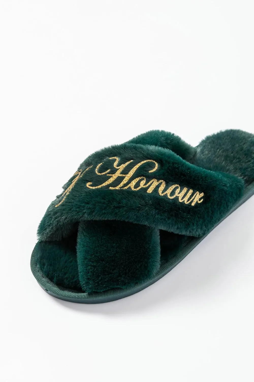 Bridal Slipper - Bridesmaid & Bachelorette Gifts - Forest Green - Bridal Shower