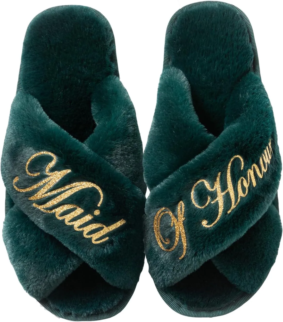 Bridal Slipper - Bridesmaid & Bachelorette Gifts - Forest Green - Bridal Shower