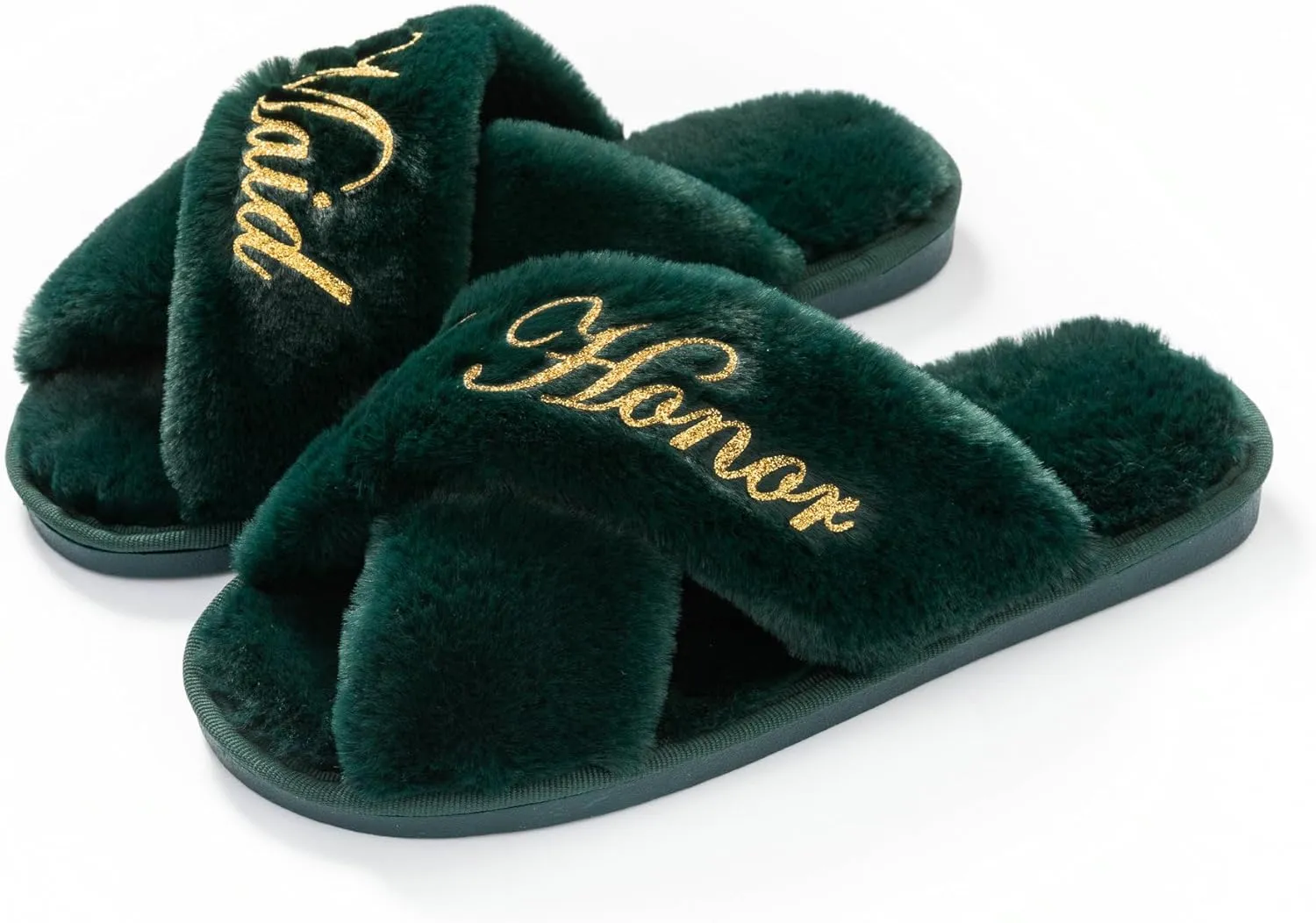 Bridal Slipper - Bridesmaid & Bachelorette Gifts - Forest Green - Bridal Shower