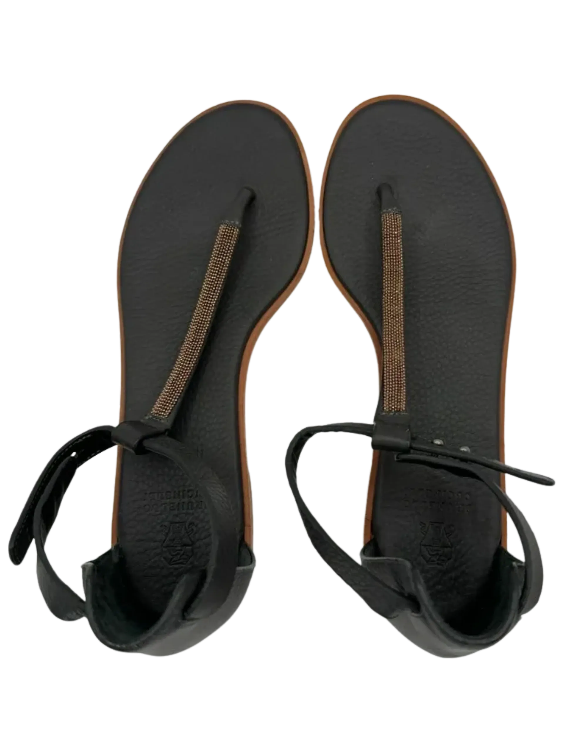 Brunello Cucinelli "Volcano" Monili Chain Flat Thong Sandal