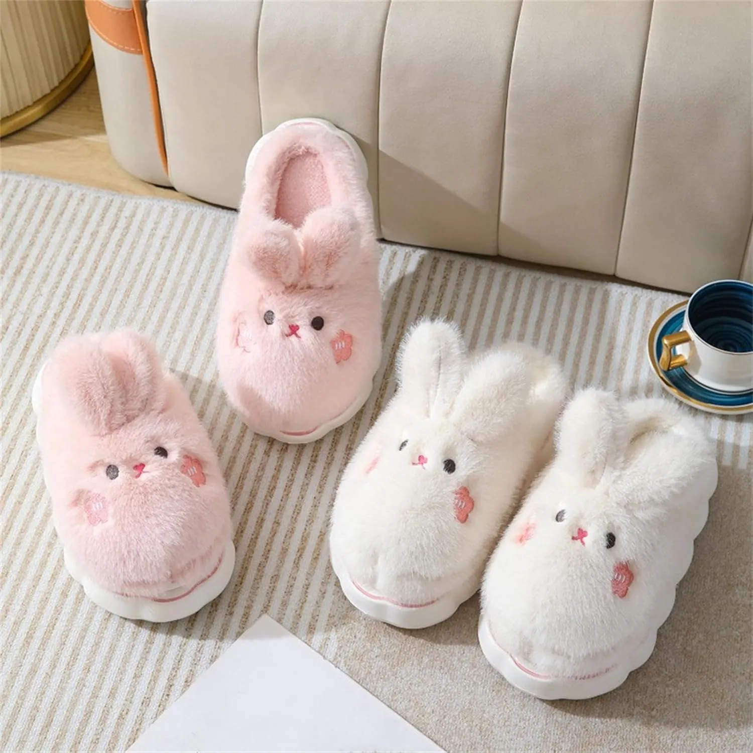 Bunny Cotton Slippers - Home Cartoon Slippers for Men & Women