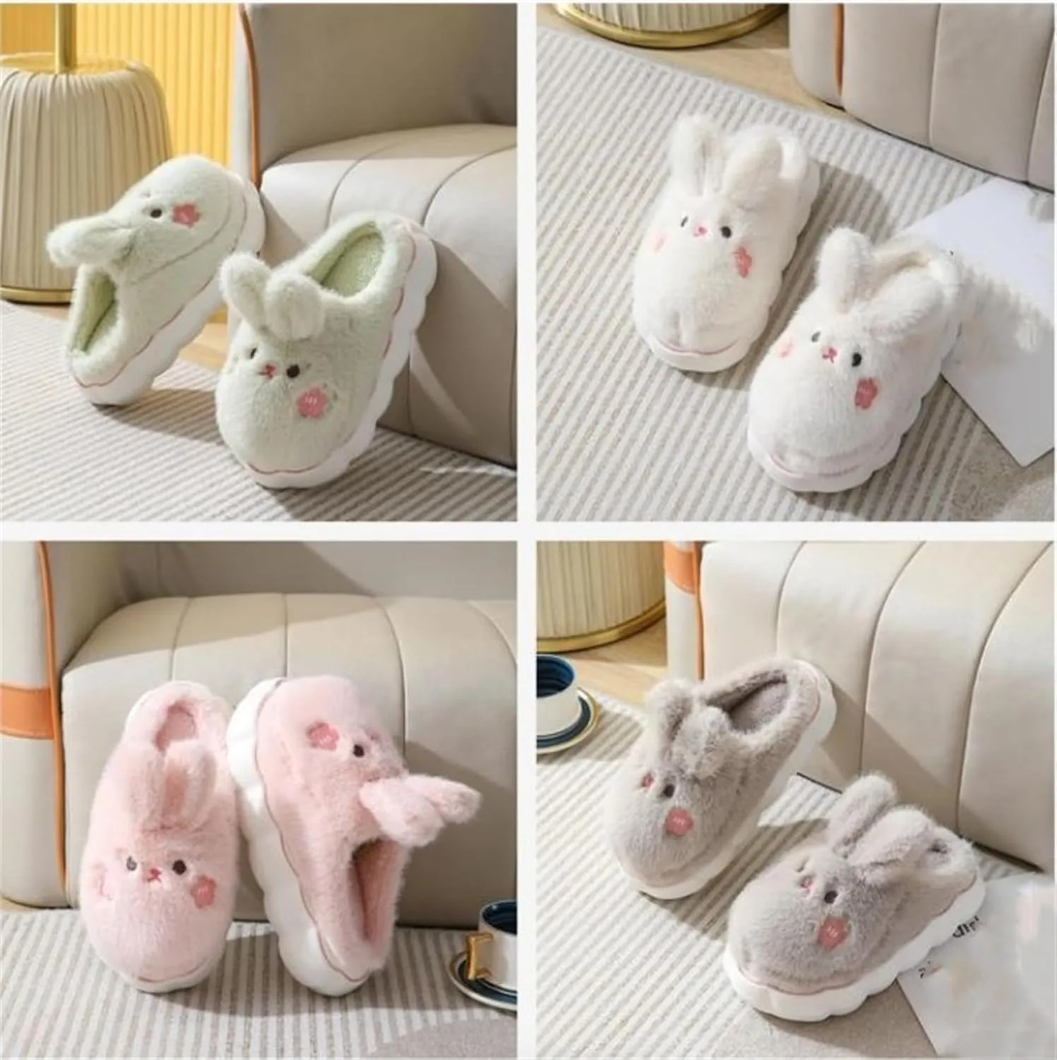 Bunny Cotton Slippers - Home Cartoon Slippers for Men & Women