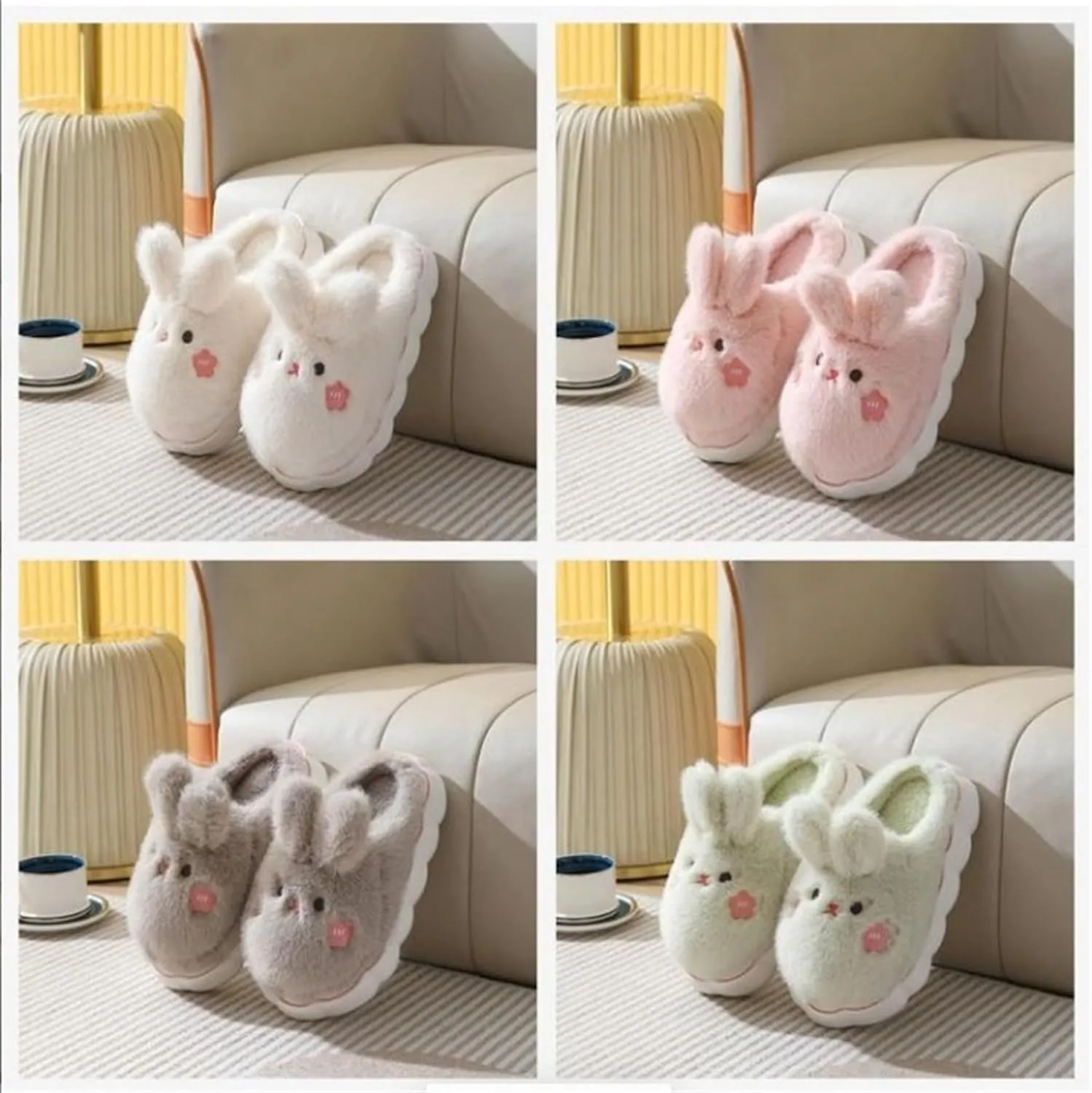 Bunny Cotton Slippers - Home Cartoon Slippers for Men & Women