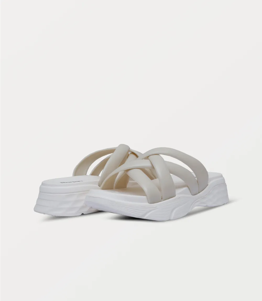 BW10276-WHITE-Women Casual Slipper