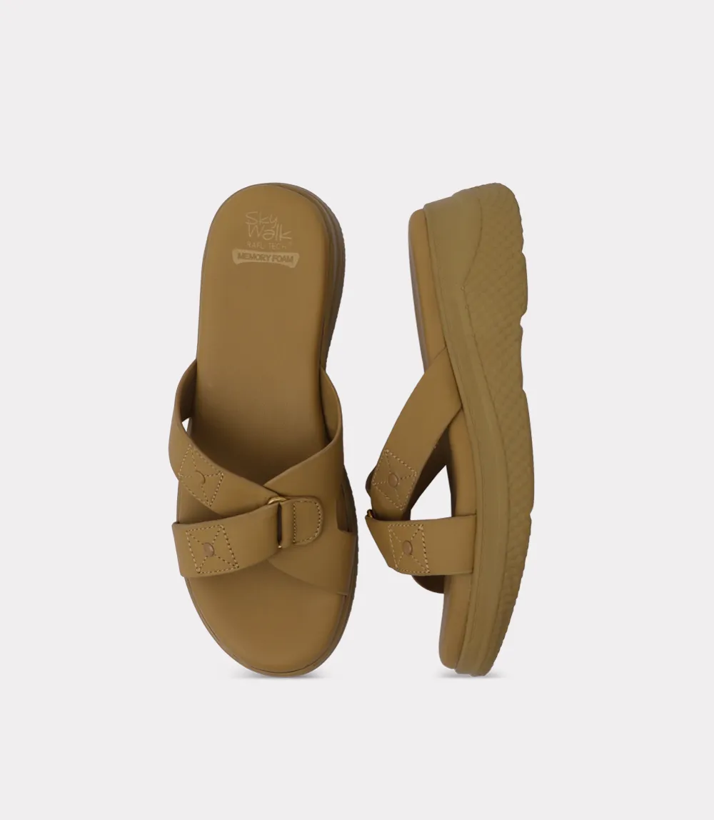 BW10426-MUSTARD-Women Comfort Slipper