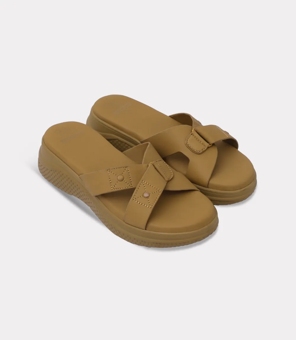 BW10426-MUSTARD-Women Comfort Slipper