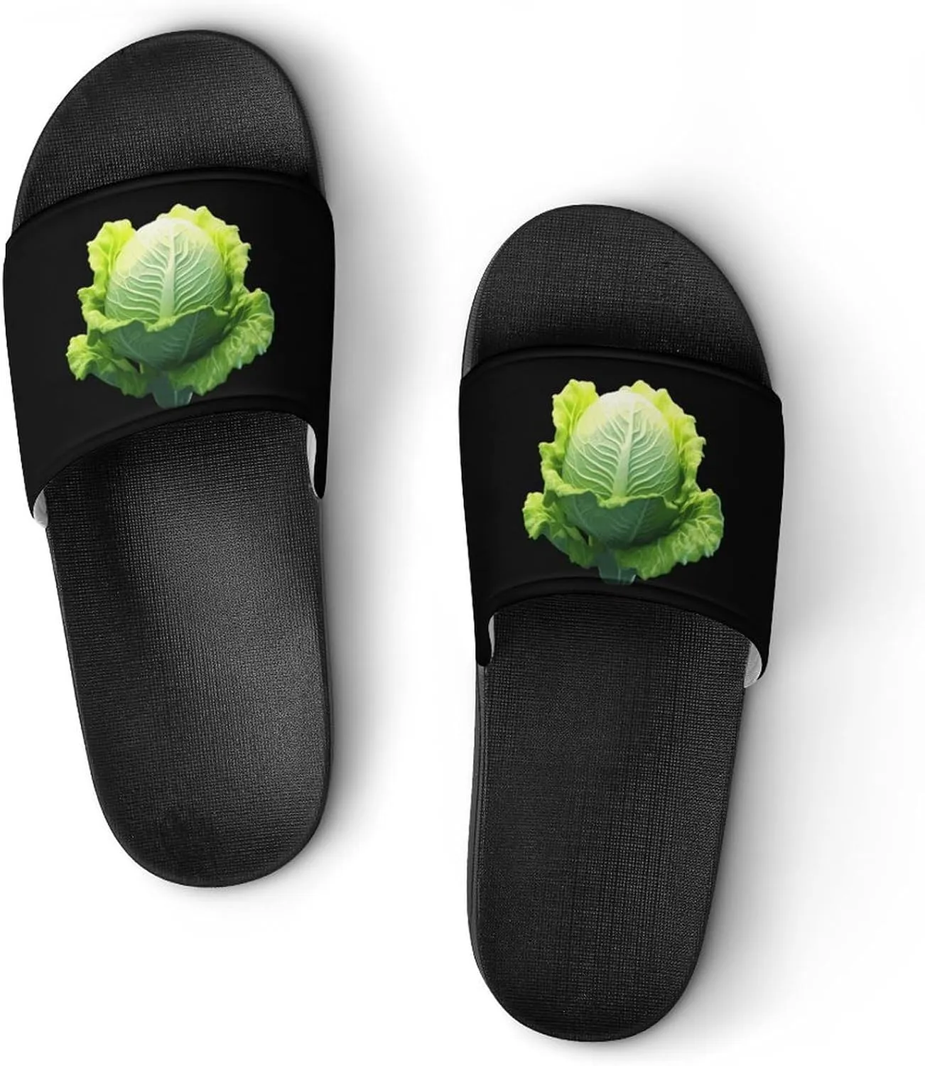Cabbage Open Toe Slippers for Women and Men Non Slip Shower Slides Sandals Home Slippers