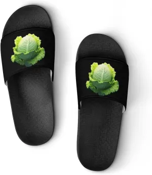 Cabbage Open Toe Slippers for Women and Men Non Slip Shower Slides Sandals Home Slippers