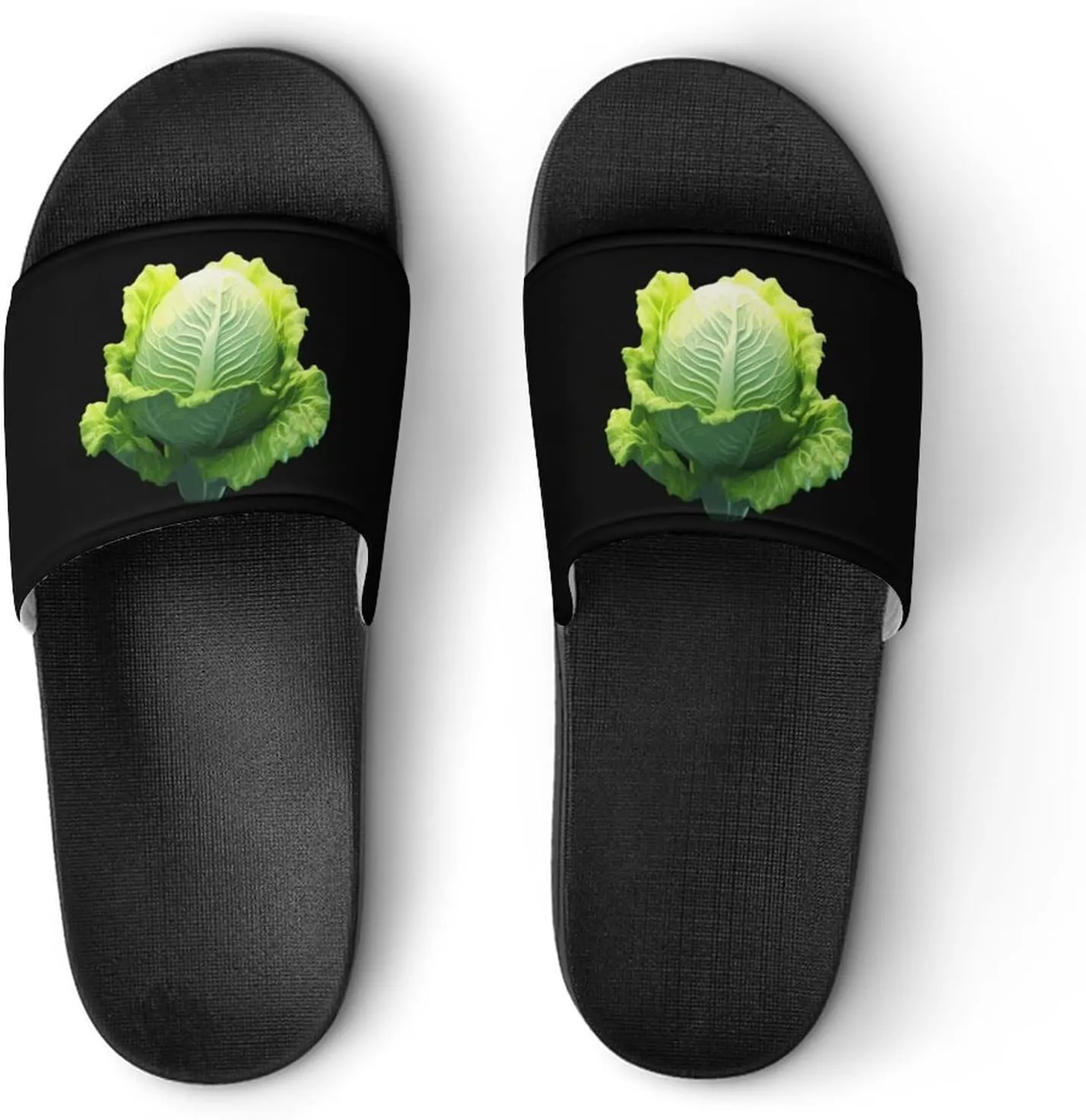 Cabbage Open Toe Slippers for Women and Men Non Slip Shower Slides Sandals Home Slippers