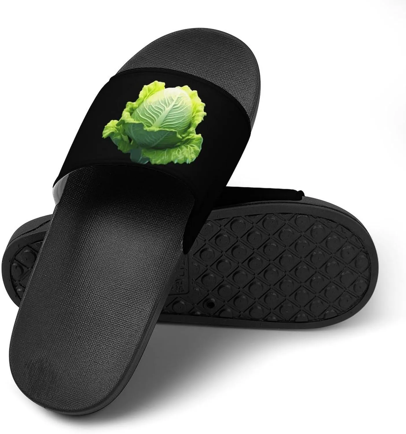 Cabbage Open Toe Slippers for Women and Men Non Slip Shower Slides Sandals Home Slippers