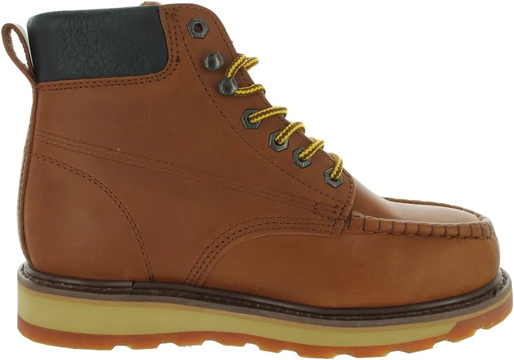 Cactus Men’s 627MS 6” Steel Toe Moc Toe High Flexibility Polyurethane and Rubber Dual Density Outsole Construction Work Boot Steel Toe