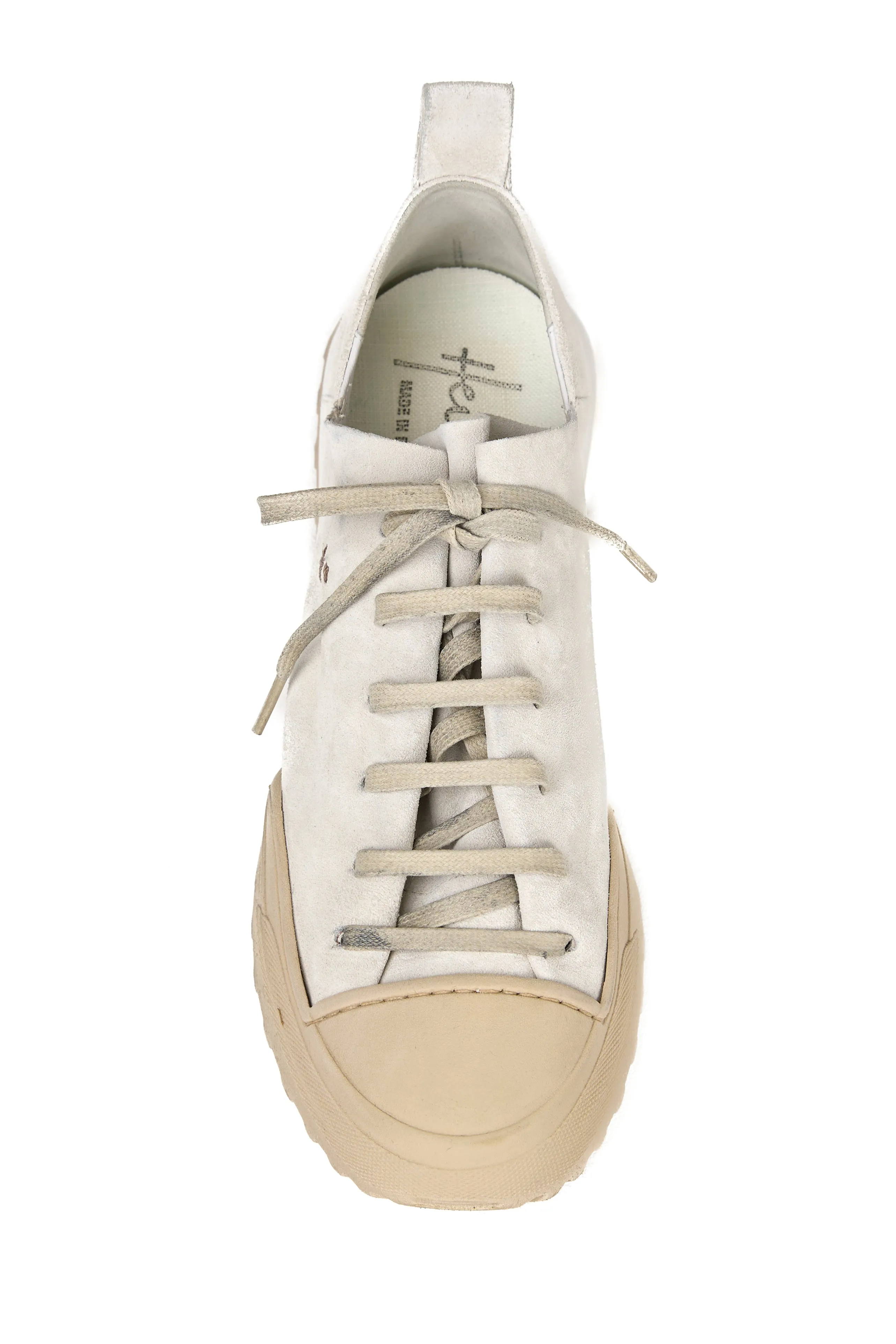 Camoscio Leather Sneaker in Vintage Gesso