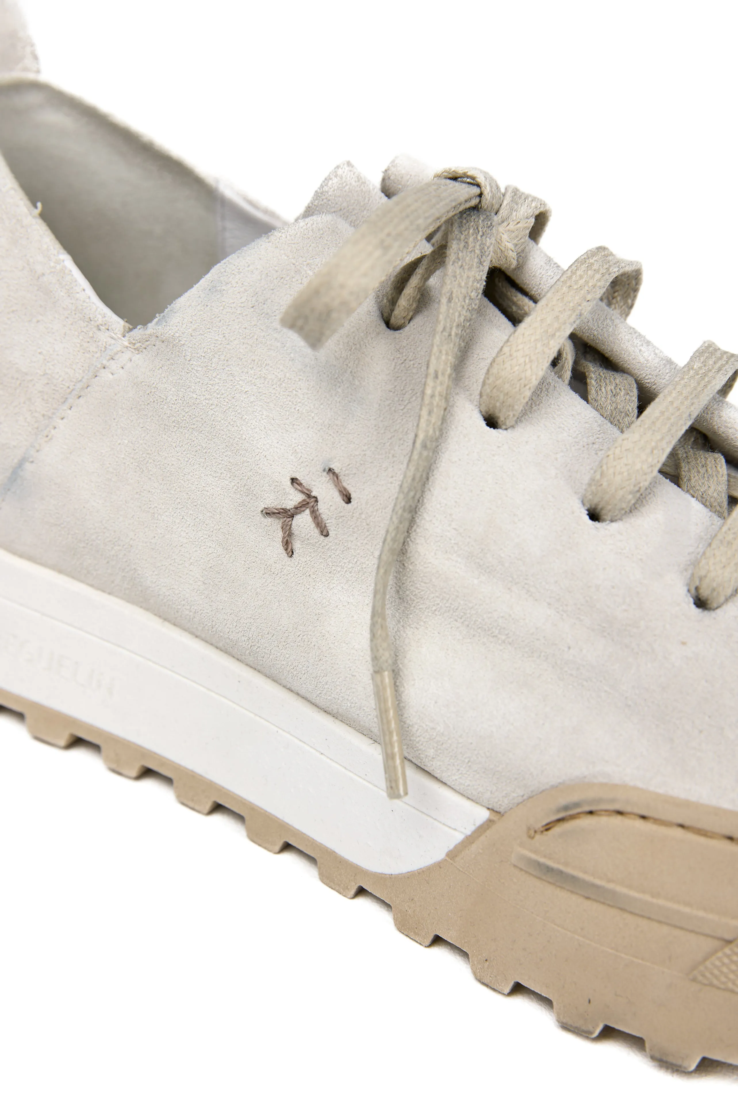 Camoscio Leather Sneaker in Vintage Gesso