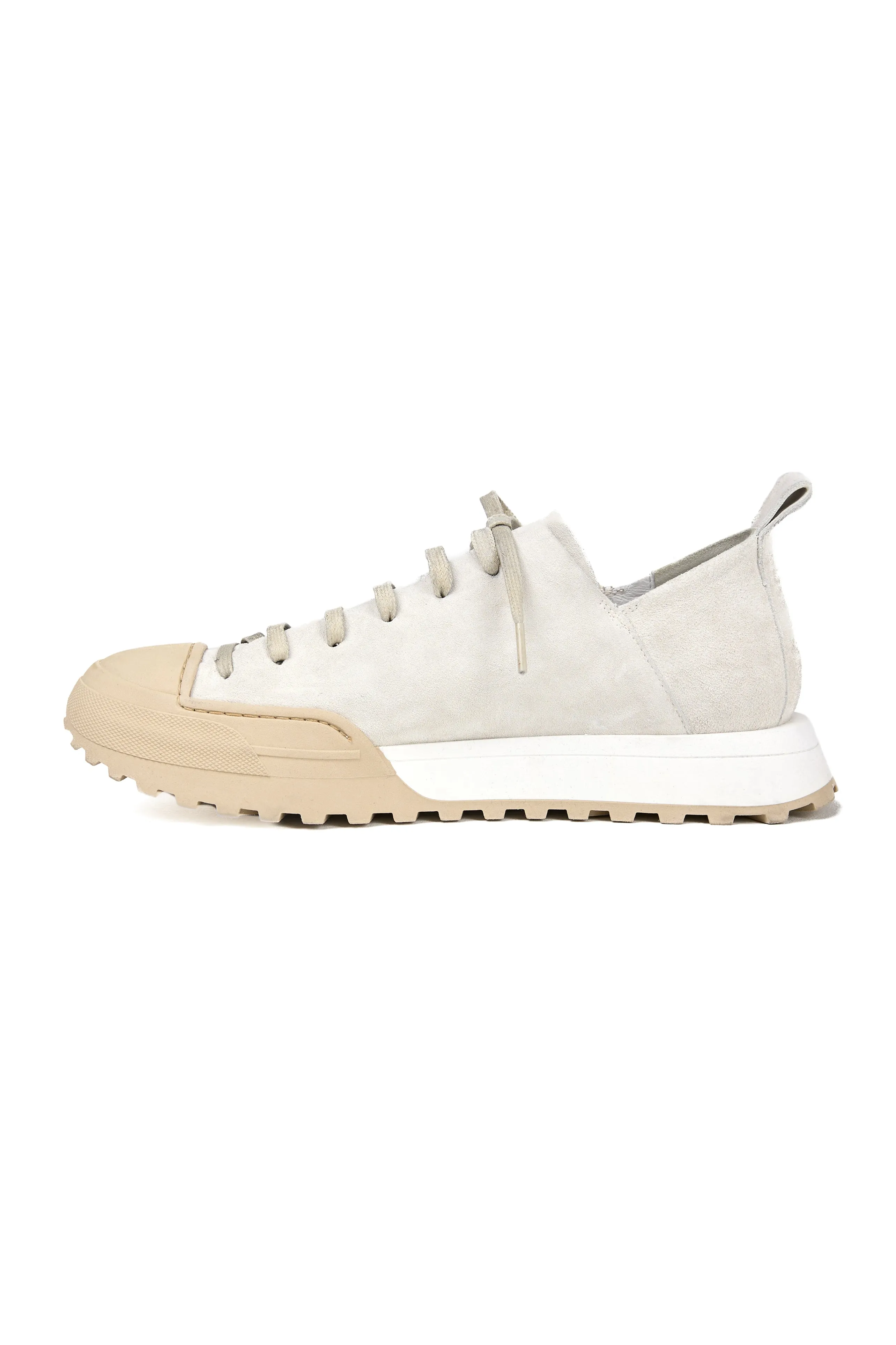Camoscio Leather Sneaker in Vintage Gesso