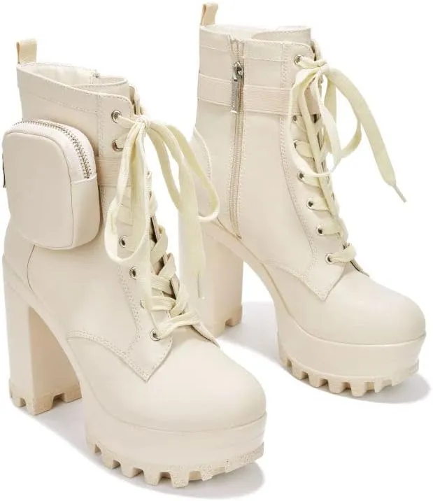 Cape Robbin Monik Round Toe Platform Block Heel Booties (Monik)
