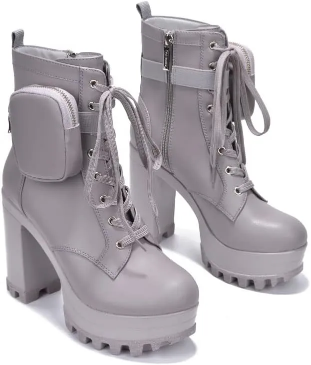 Cape Robbin Monik Round Toe Platform Block Heel Booties (Monik)
