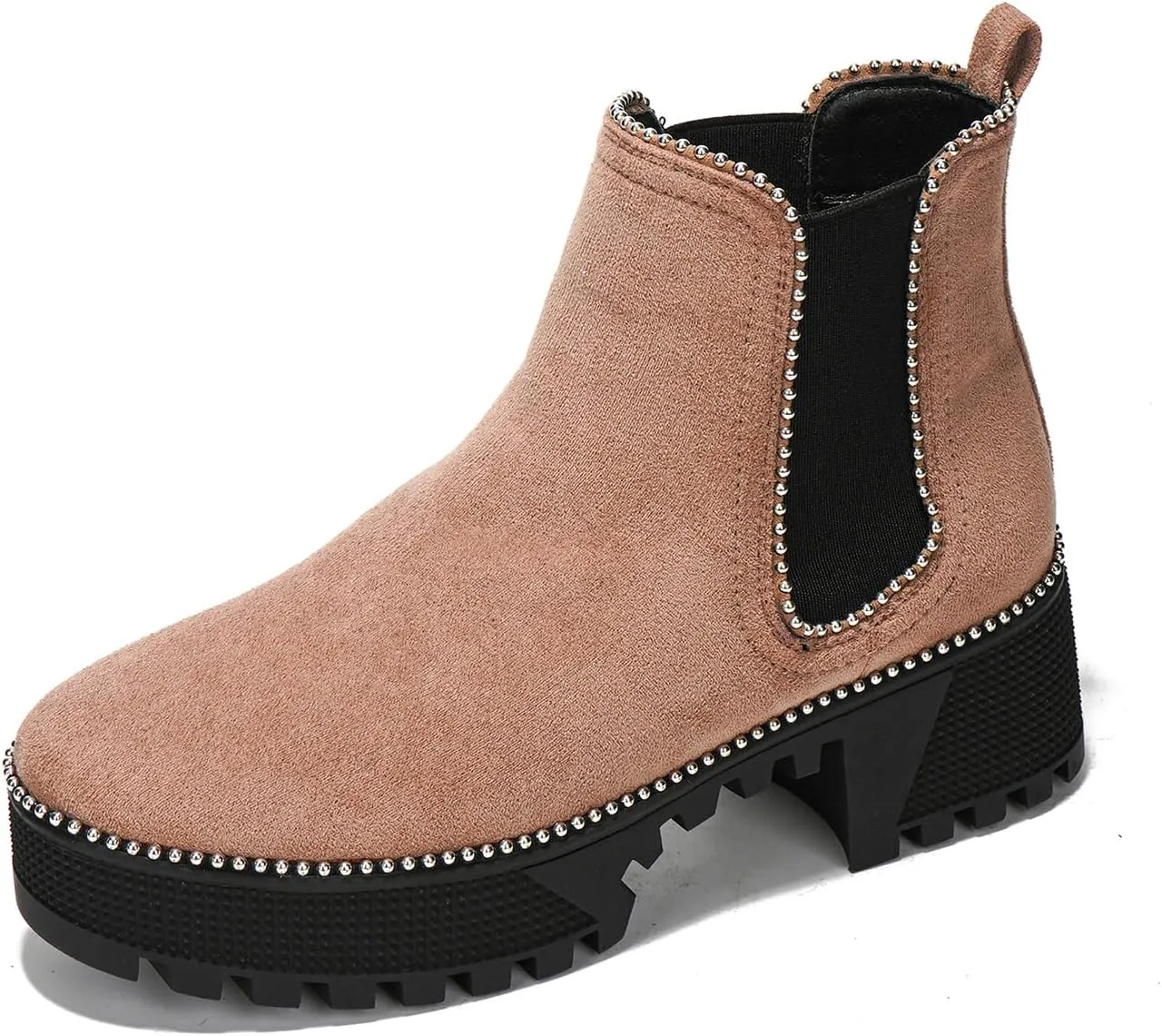 Cape Robbin Women's Platform Combat Ankle Boots - Studded Motorcycle Goth Boots with Spiky Design - Chunky Heel Lace-Up Style (Spiky)