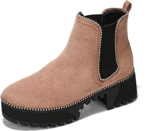 Cape Robbin Women's Platform Combat Ankle Boots - Studded Motorcycle Goth Boots with Spiky Design - Chunky Heel Lace-Up Style (Spiky)