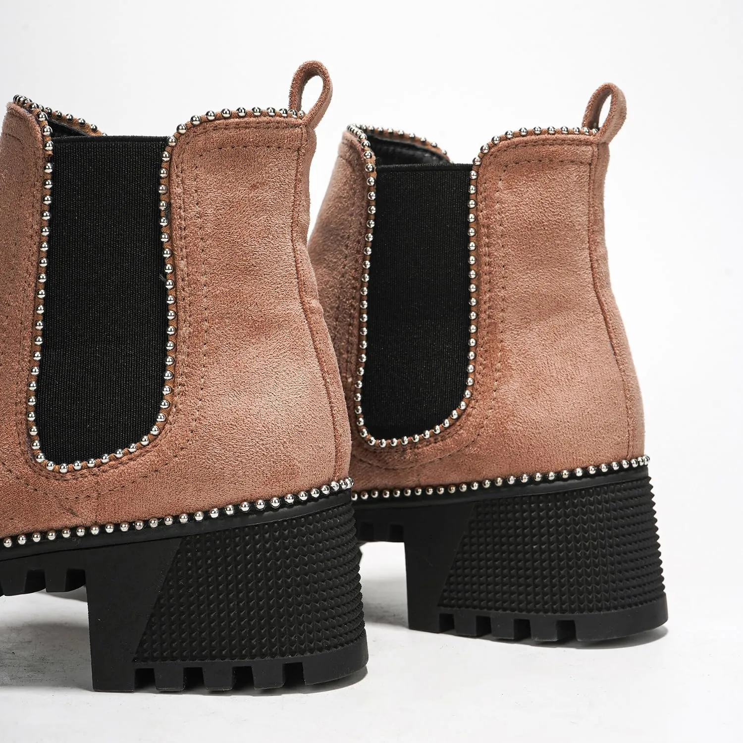 Cape Robbin Women's Platform Combat Ankle Boots - Studded Motorcycle Goth Boots with Spiky Design - Chunky Heel Lace-Up Style (Spiky)