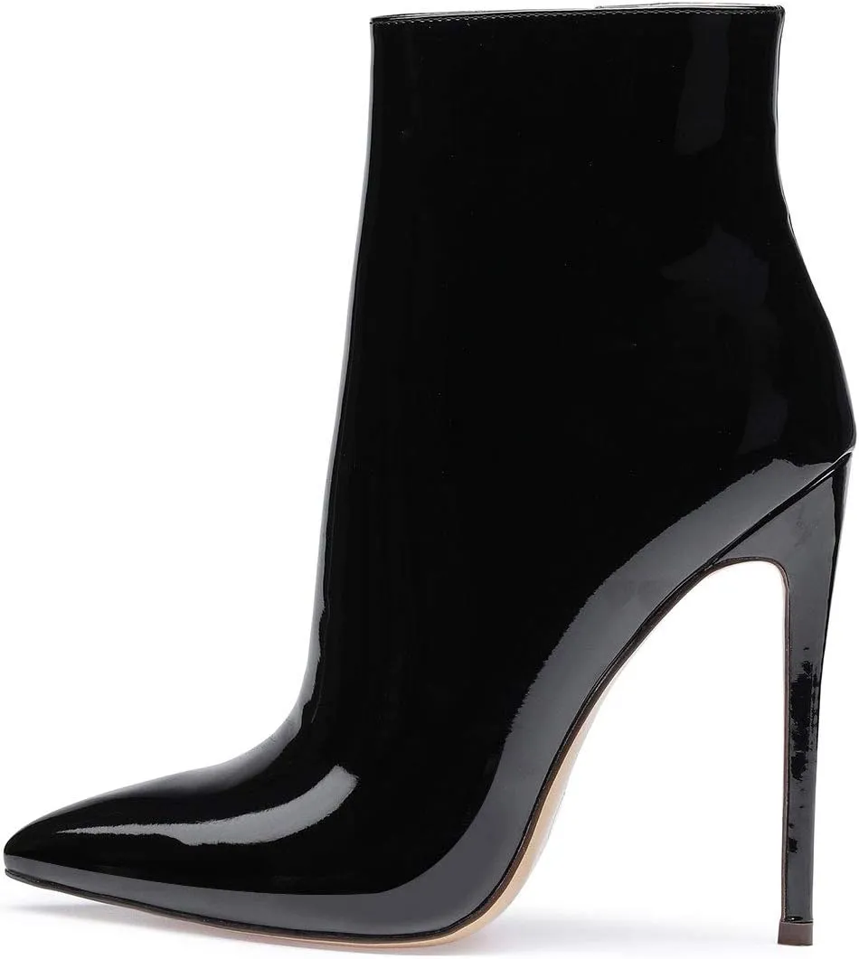 Castamere Womens High Heel Ankle Boots Pointed Toe Slip-on Stiletto Boot with Zipper 12CM Heels