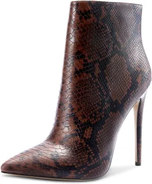Castamere Womens High Heel Ankle Boots Pointed Toe Slip-on Stiletto Boot with Zipper 12CM Heels