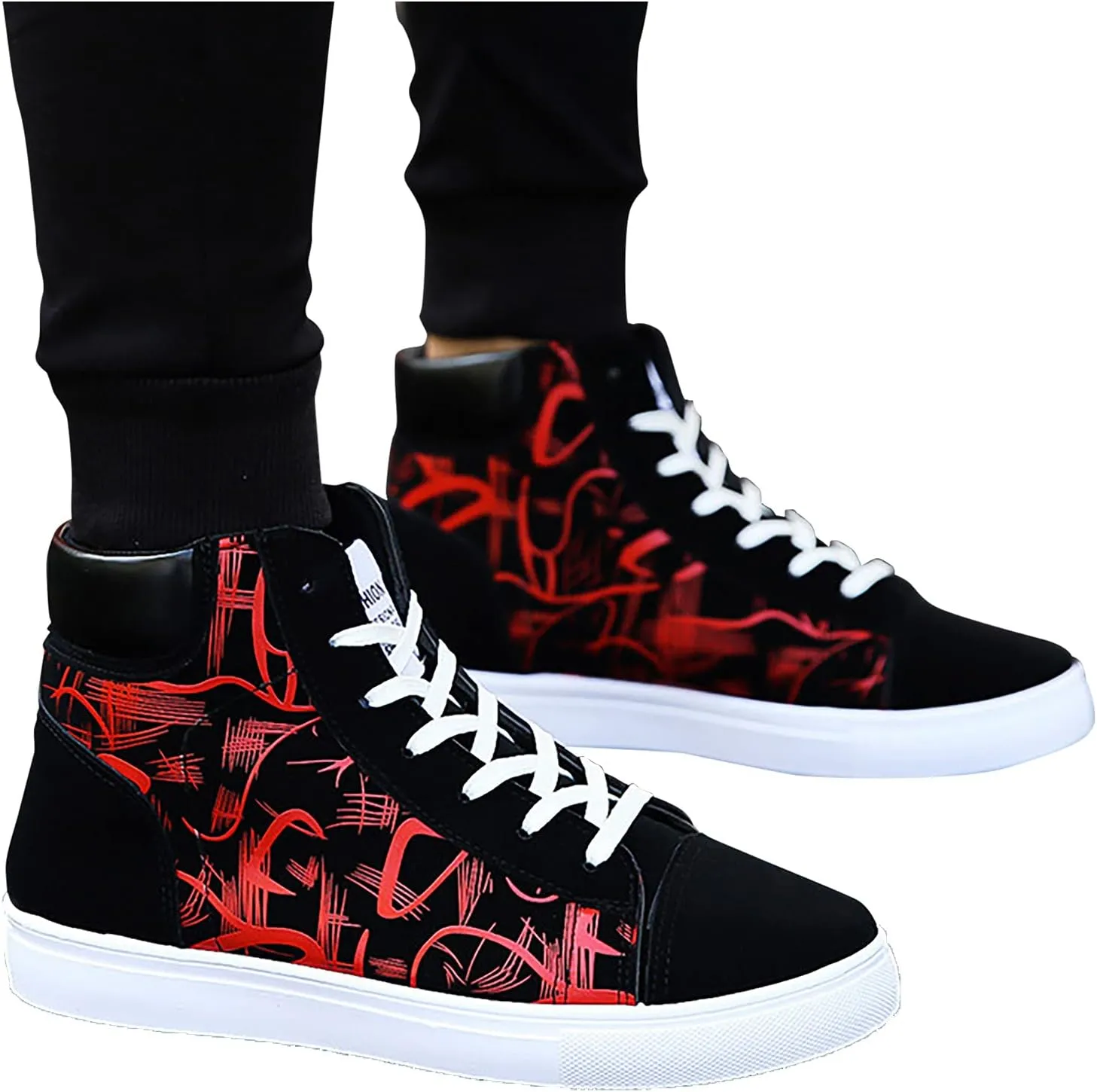 Casual Sneaker Shoes for Men Men's Canvas Flat High-top Fashion Casual Comfortable Shoes Men Classic Leather Sneaker