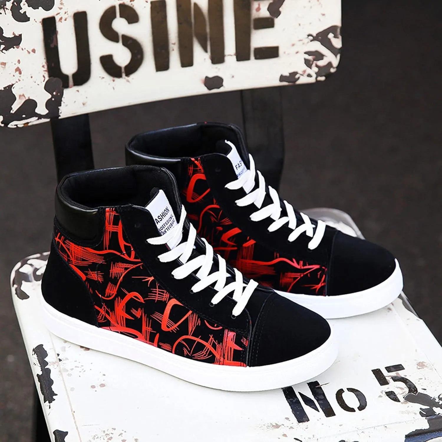 Casual Sneaker Shoes for Men Men's Canvas Flat High-top Fashion Casual Comfortable Shoes Men Classic Leather Sneaker