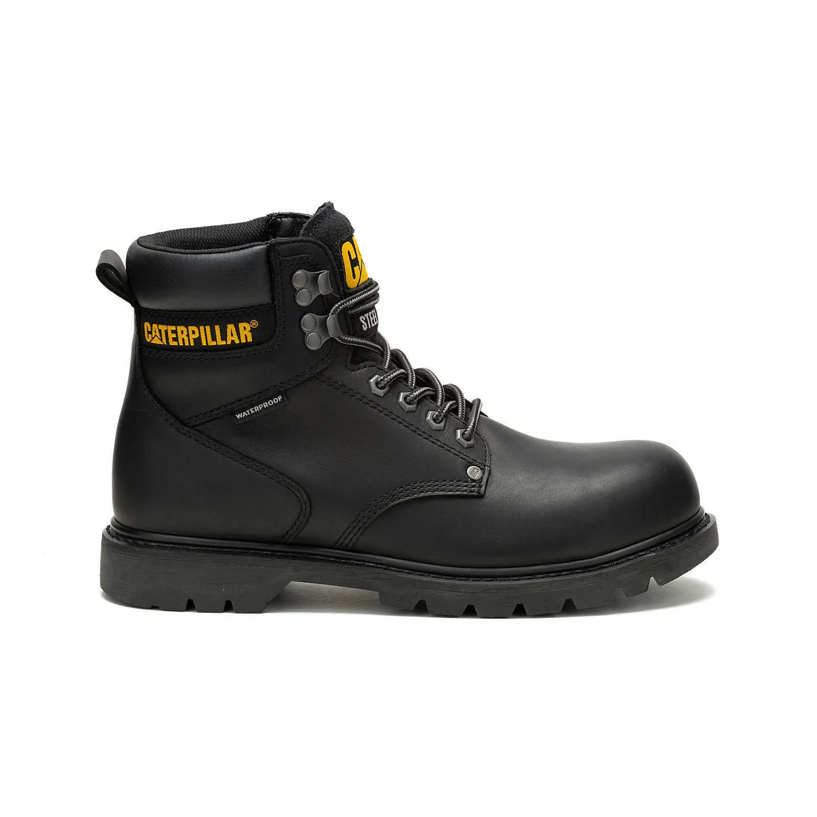 Caterpillar Men's Second Shift Waterproof Steel Toe Work Boot Black | Honey Reset
