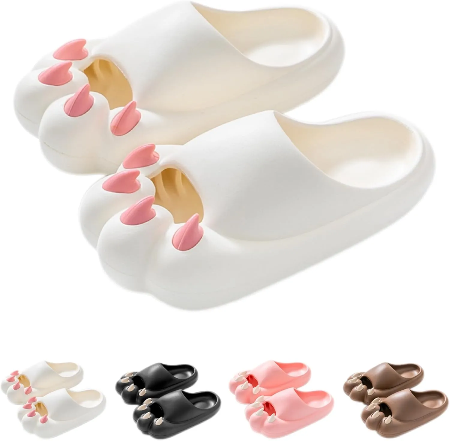 Cat's Claw Slippers EVA Bathroom Slippers Ladies Summer Outside Wear Home Indoor Thick Soles Non-slip Cute Couple