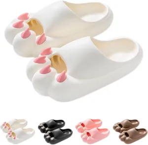 Cat's Claw Slippers EVA Bathroom Slippers Ladies Summer Outside Wear Home Indoor Thick Soles Non-slip Cute Couple