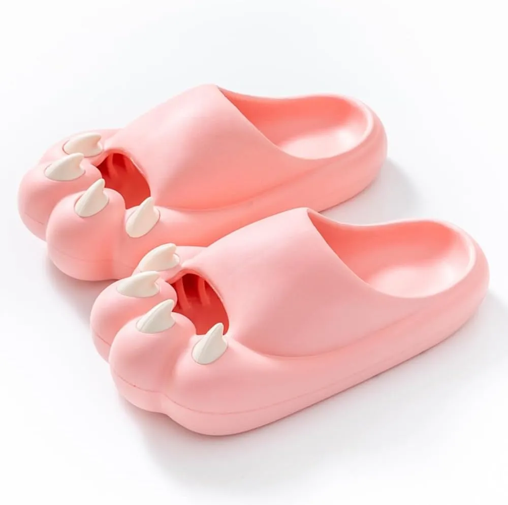 Cat's Claw Slippers EVA Bathroom Slippers Ladies Summer Outside Wear Home Indoor Thick Soles Non-slip Cute Couple
