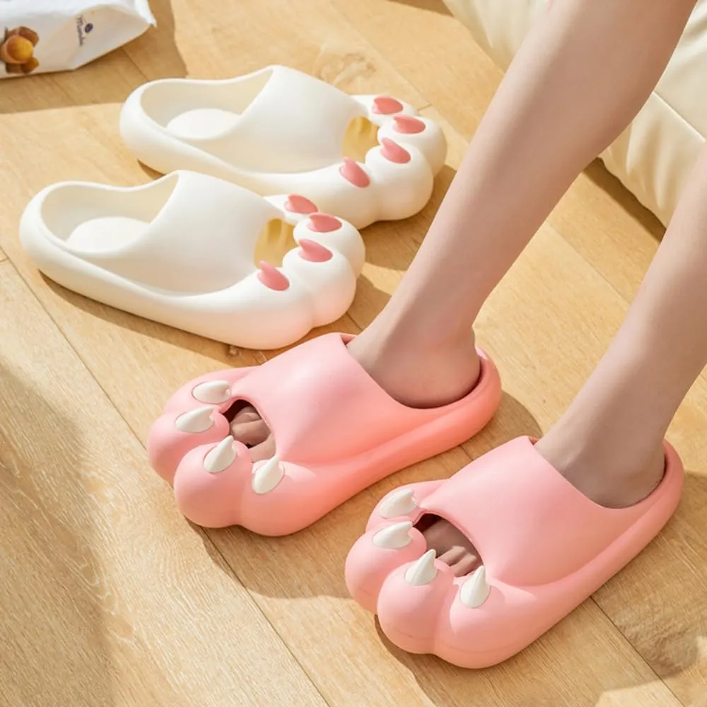 Cat's Claw Slippers EVA Bathroom Slippers Ladies Summer Outside Wear Home Indoor Thick Soles Non-slip Cute Couple