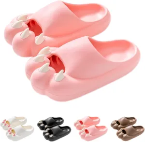 Cat's Claw Slippers EVA Bathroom Slippers Ladies Summer Outside Wear Home Indoor Thick Soles Non-slip Cute Couple