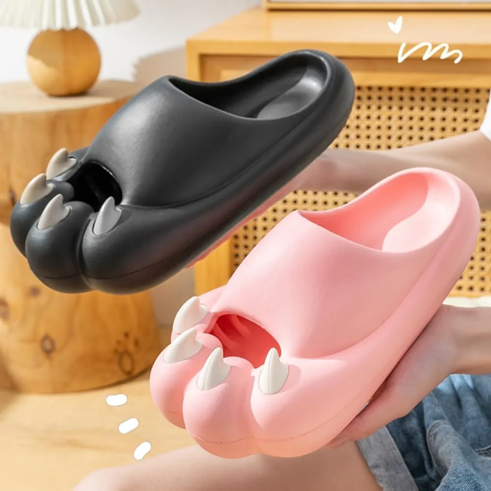 Cat's Claw Slippers EVA Bathroom Slippers Ladies Summer Outside Wear Home Indoor Thick Soles Non-slip Cute Couple