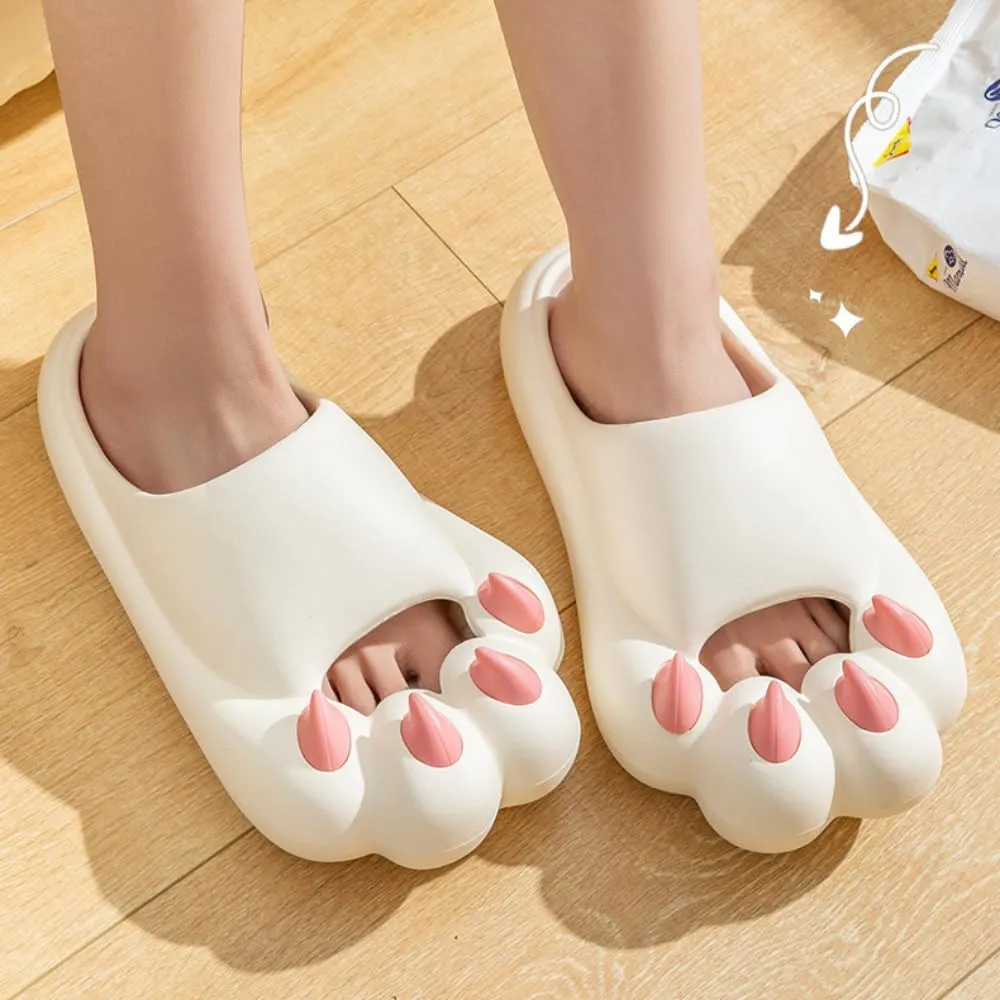Cat's Claw Slippers EVA Bathroom Slippers Ladies Summer Outside Wear Home Indoor Thick Soles Non-slip Cute Couple