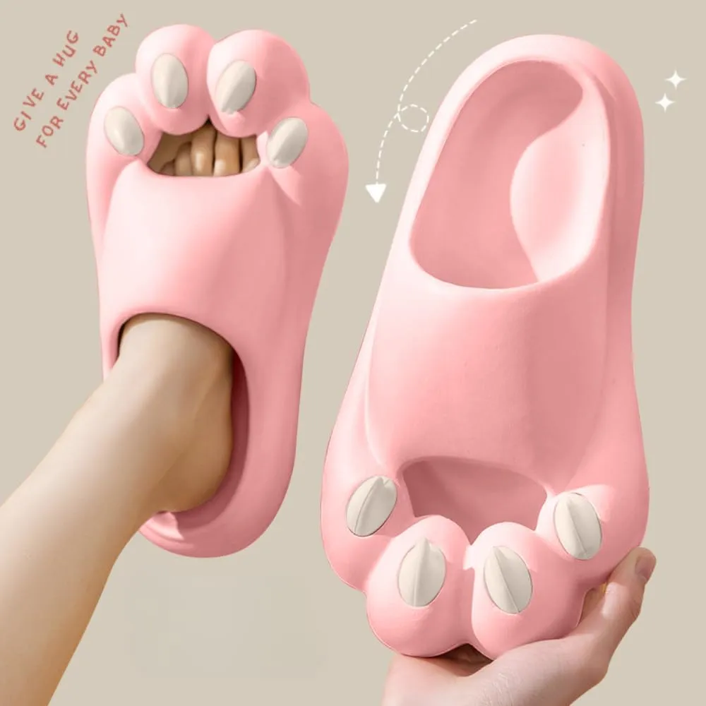 Cat's Claw Slippers EVA Bathroom Slippers Ladies Summer Outside Wear Home Indoor Thick Soles Non-slip Cute Couple