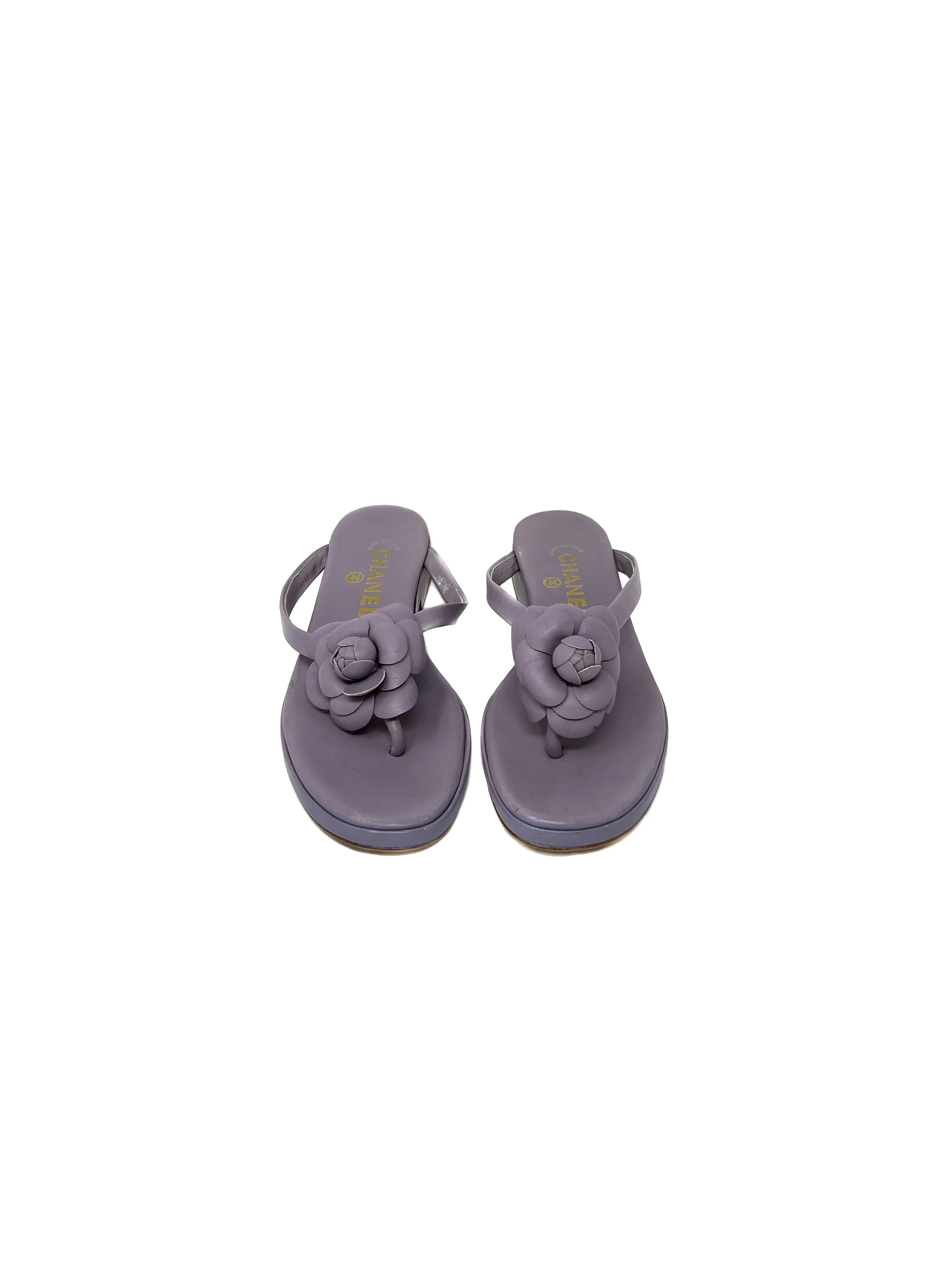 Chanel Camellia Lambskin Sandal 39.5