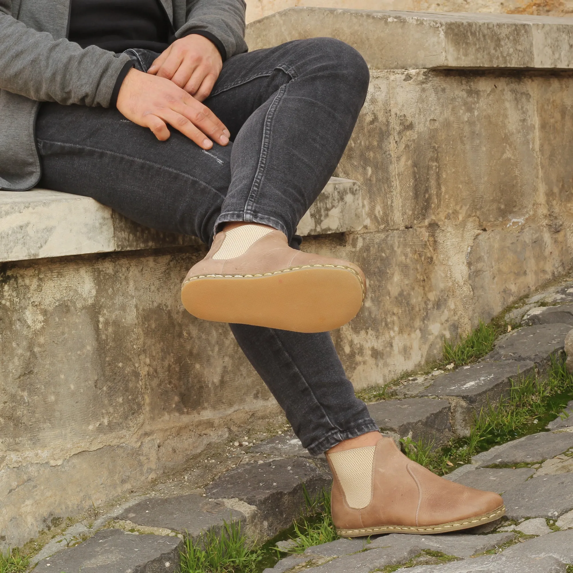 Chelsea Barefoot Boots Crazy Vision Handmade Men's
