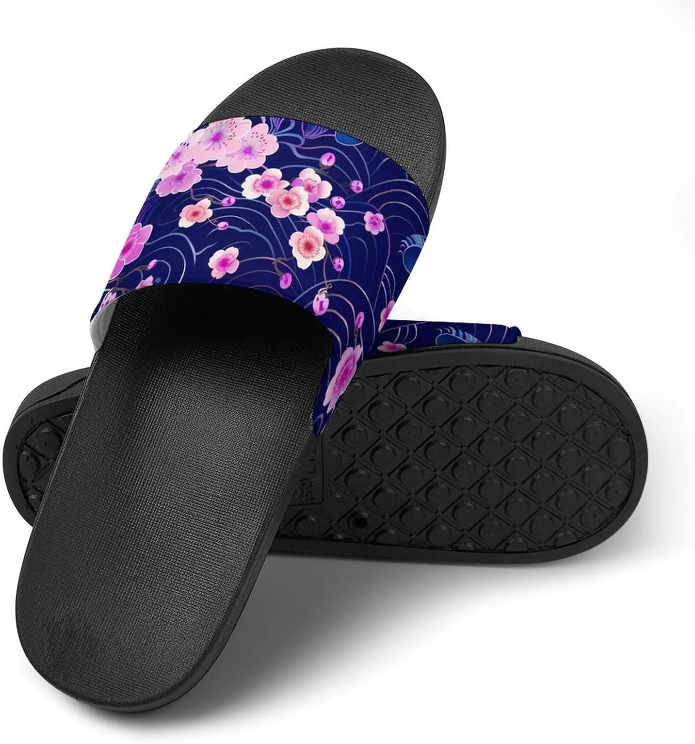 Cherry Blossoms Japanese Waves Fashion Womens And Mens Slippers House Shower Shoes Indoor Outdoor Beach