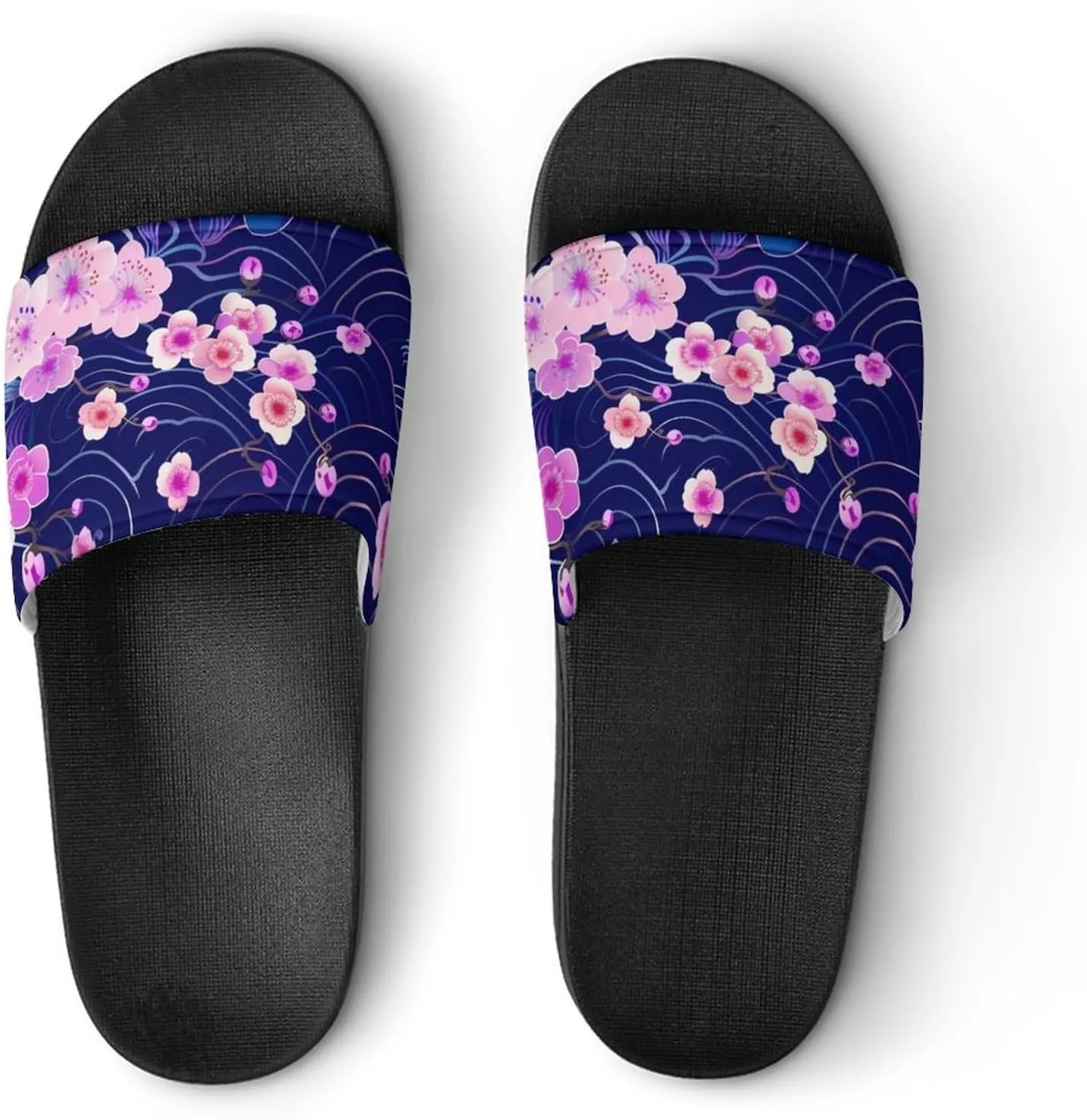 Cherry Blossoms Japanese Waves Fashion Womens And Mens Slippers House Shower Shoes Indoor Outdoor Beach