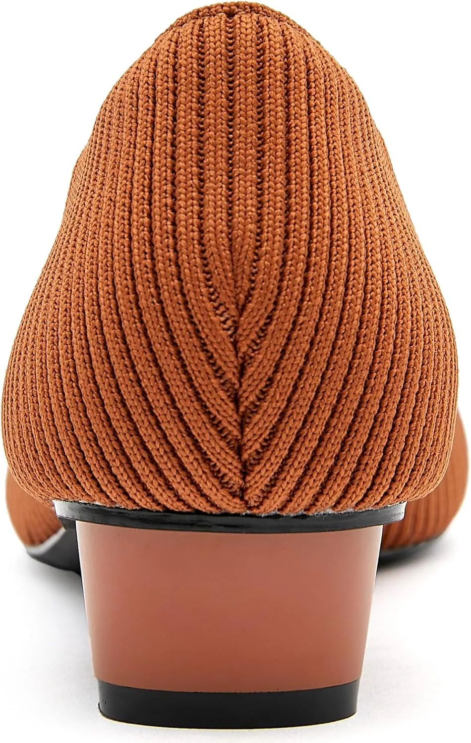 Chunky Heels for Women Knit Ballet Shoes Pointed Toe Low Heel Mesh Comfortable Block Pumps Dress Shoes