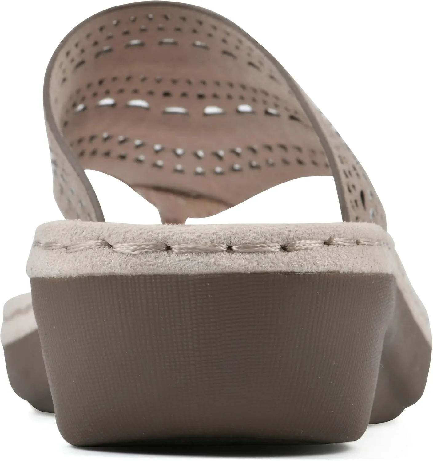 CLIFFS BY WHITE MOUNTAIN Women's Comate Rhinestoned Mini Wedge Flip Flop Sandal
