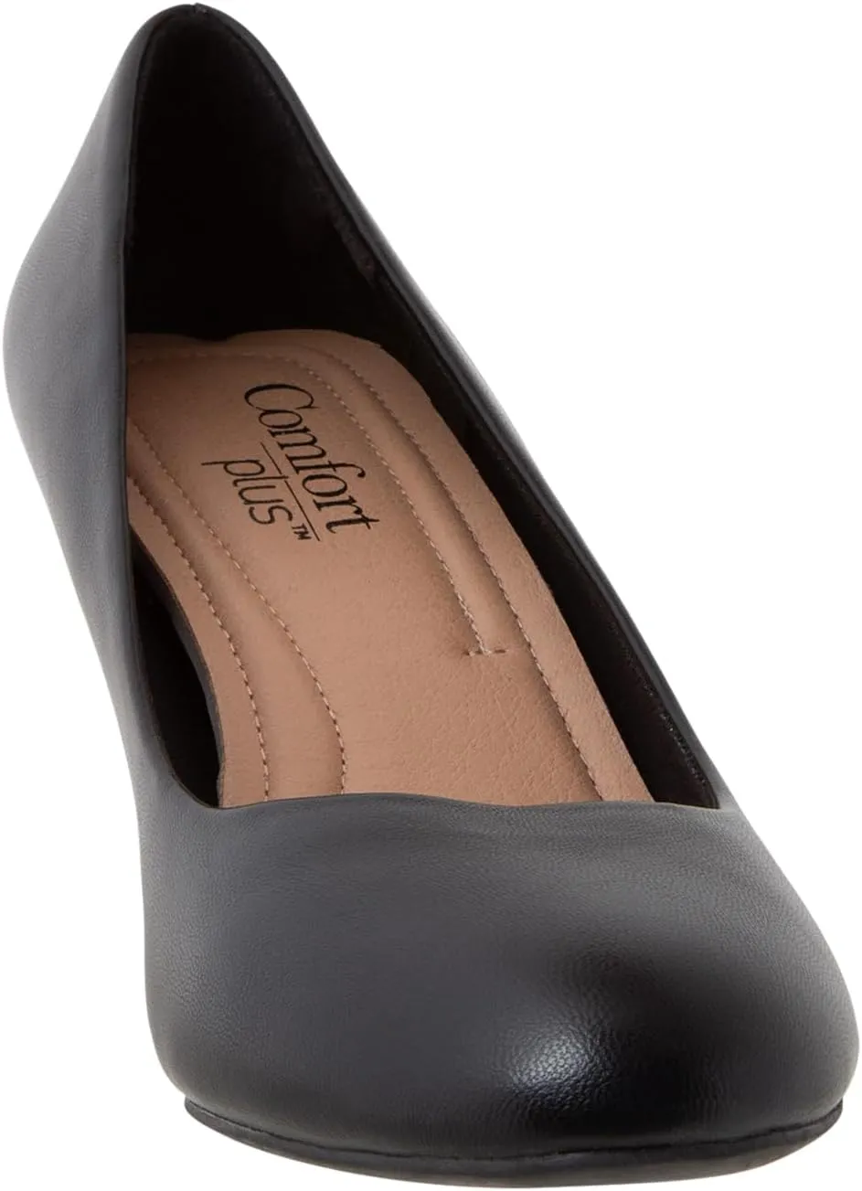 Comfort Plus by Predictions Women's Karma Mid-Heel Round Toe Pump