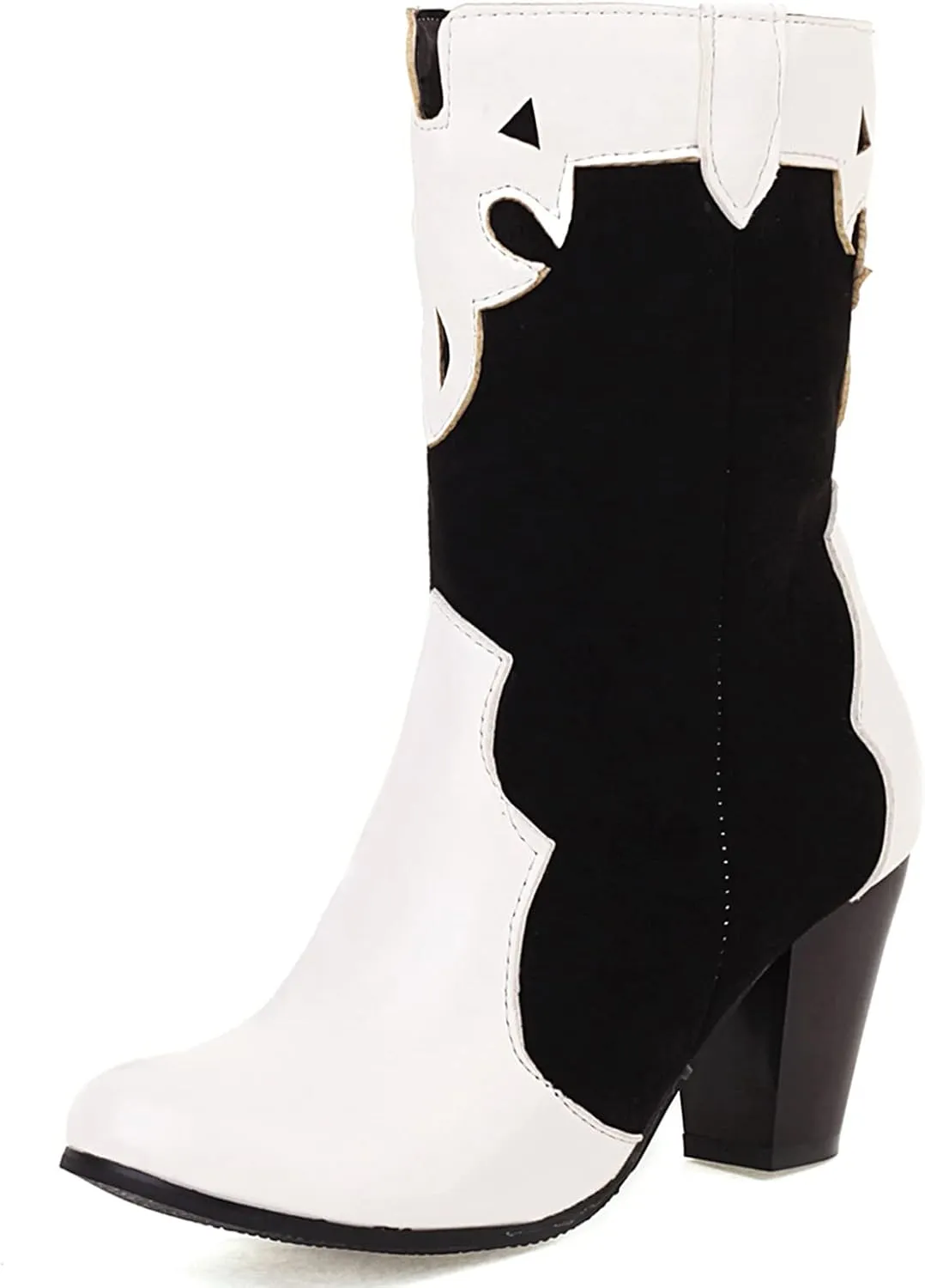 Concise Block Heel Women Ankle High Boot Round Toe