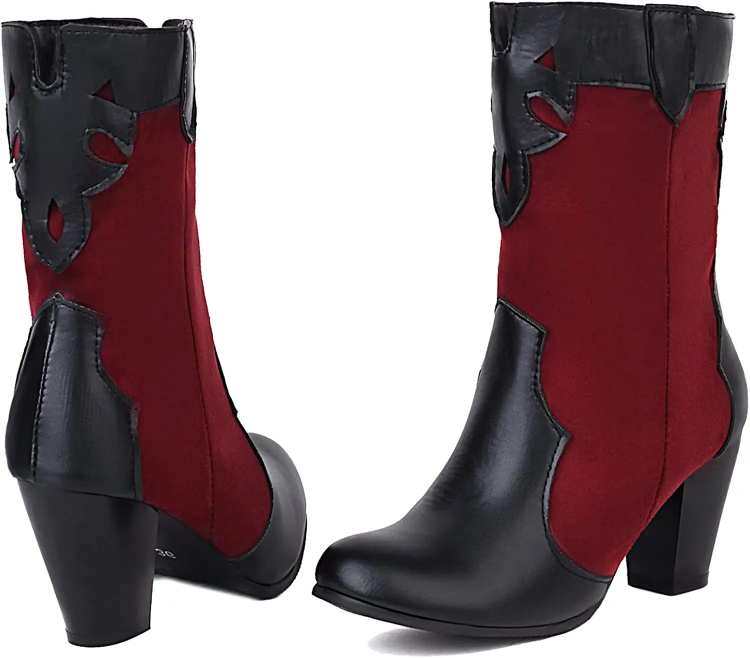 Concise Block Heel Women Ankle High Boot Round Toe